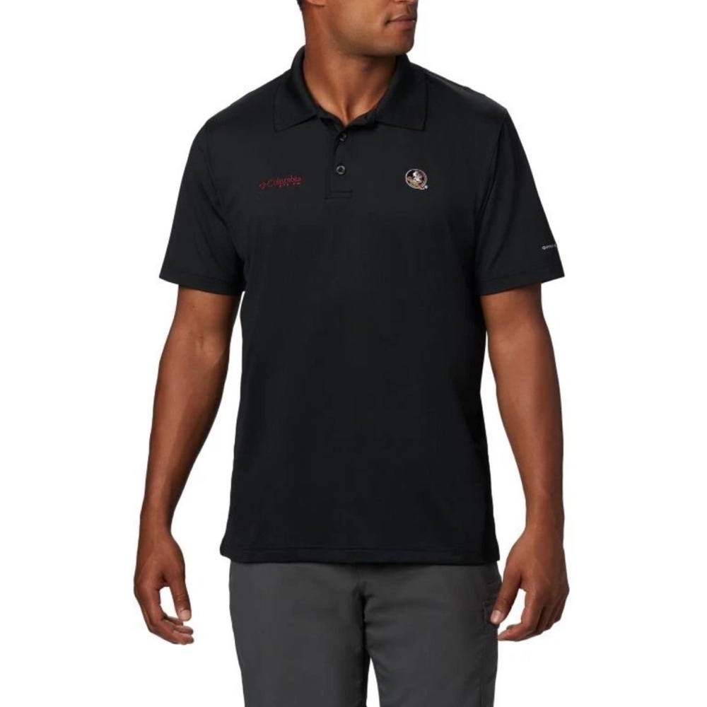Columbia FSU Florida State University Seminoles Black Polo Shirt PFG Large